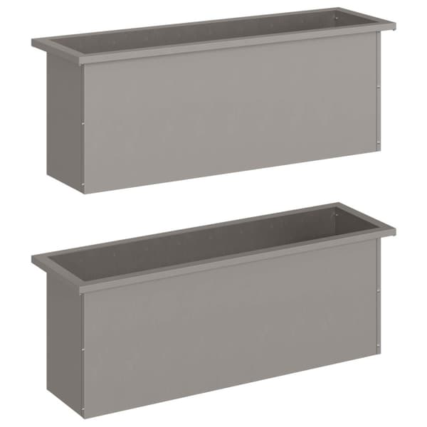 Odlingslåda med LED 2 st Rostig 30 x 100 x 30 cm