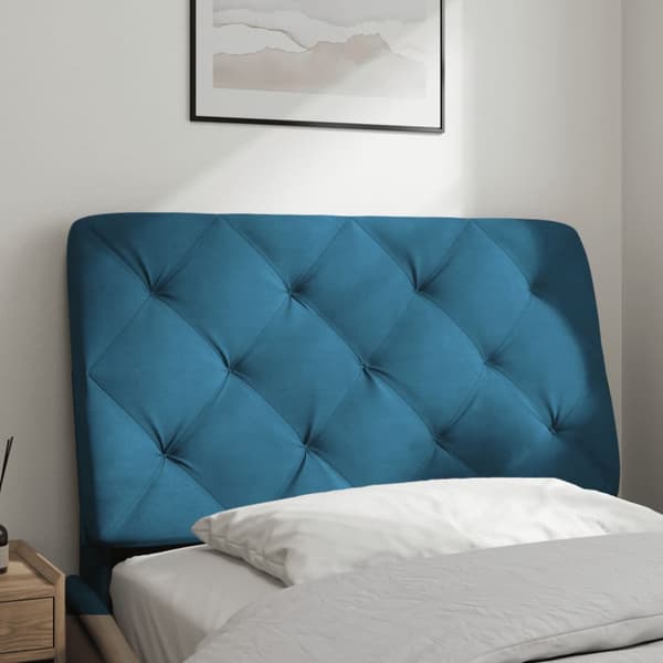 Headboard Cushion Blue 90 cm Velvet