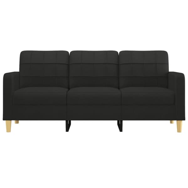 3-sitssoffa svart 180 cm tyg