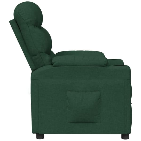 Reclinerfåtölj mörkgrön tyg