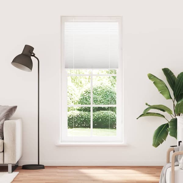 Plisserad persienn vit 85x200 cm tyg bredd 84,4 cm polyester