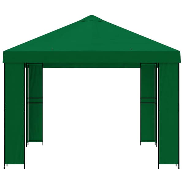 Paviljong 4 × 3 m Grön Polyester och Stål 190