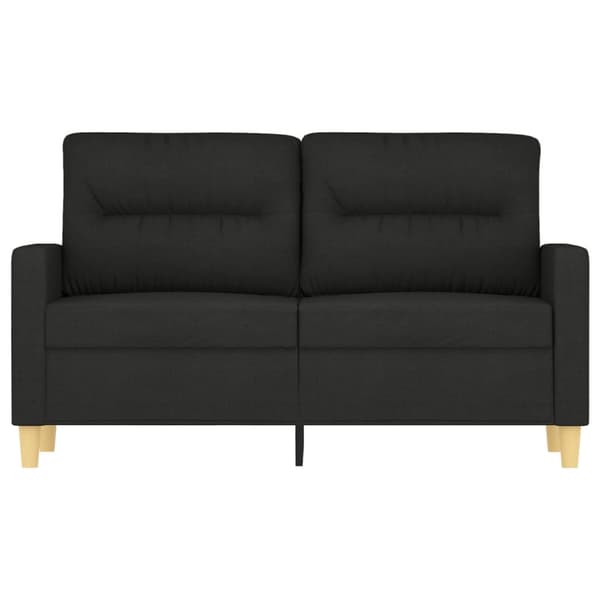 2-sitssoffa ljusgrå Svart 120 cm tyg
