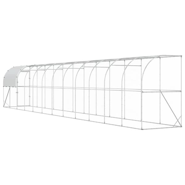 Hönshus mot Vägg Silver 1200 x 150 x 215 cm Galvaniserat stål