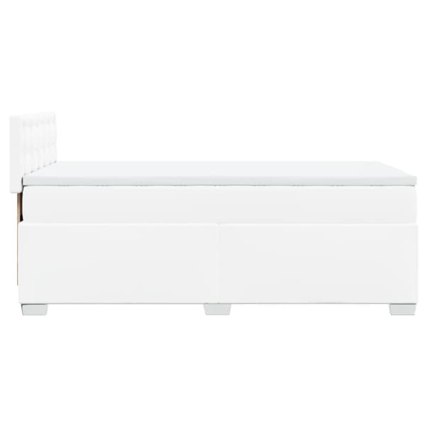 Ramsäng med madrass vit 90x190 cm konstläder