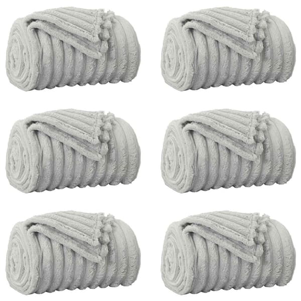 Filtar 6 pcs Grå 200 x 150 cm Fleece