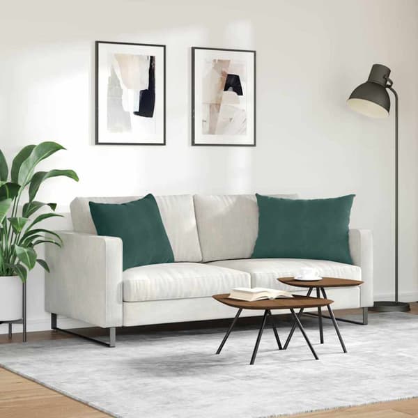 Sofakuddar 2 pcs Mörkgrön 70 x 50 cm Kordread tyg