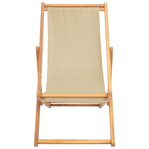 Strandstol Beige Massivt teakträ