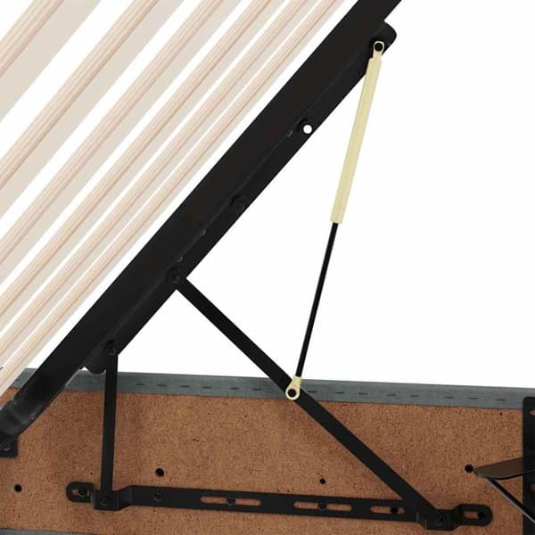Förvaringssäng med LED med led Mörkgrå 90 x 200 cm Polyester