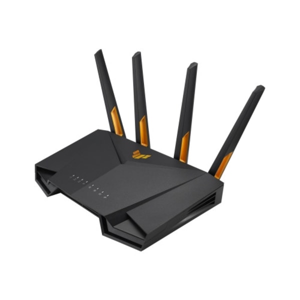 ASUS TUF Gaming AX3000 V2 - trådlös router - Wi-Fi 6 - skrivbordsmodell Svart, Orange