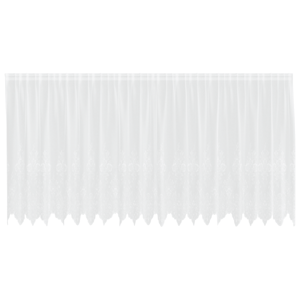 Spetsgardin med gardiner Blommor Vit 140 x 500 cm Polyester