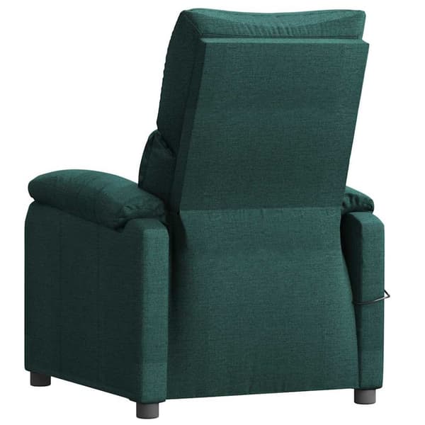 Massagefåtölj mörkgrön tyg