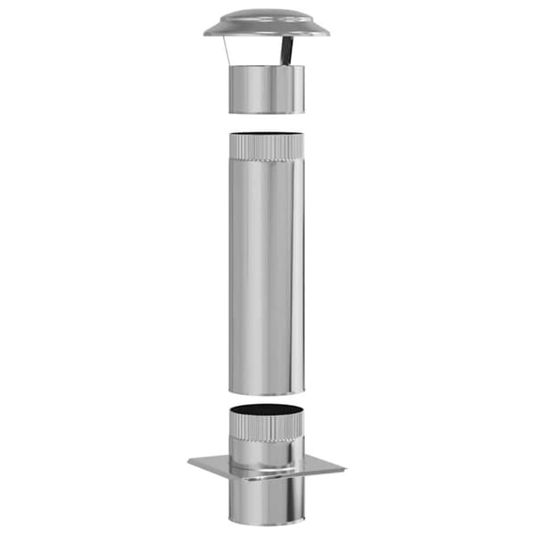 Skorstensextension Silver 25 x 25 x 82 cm Rostfritt stål