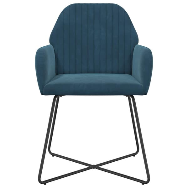 Matstolar 6 pcs Sammet Blå 55 x 50 x 84 cm
