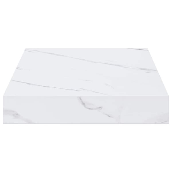 Vägg hylla 4 pcs Vit marmor 40 x 23,5 x 4 cm Konstruerat trä
