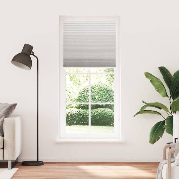 Plisserad persienn ljusgrå 90x200 cm tyg bredd 89,4cm polyester