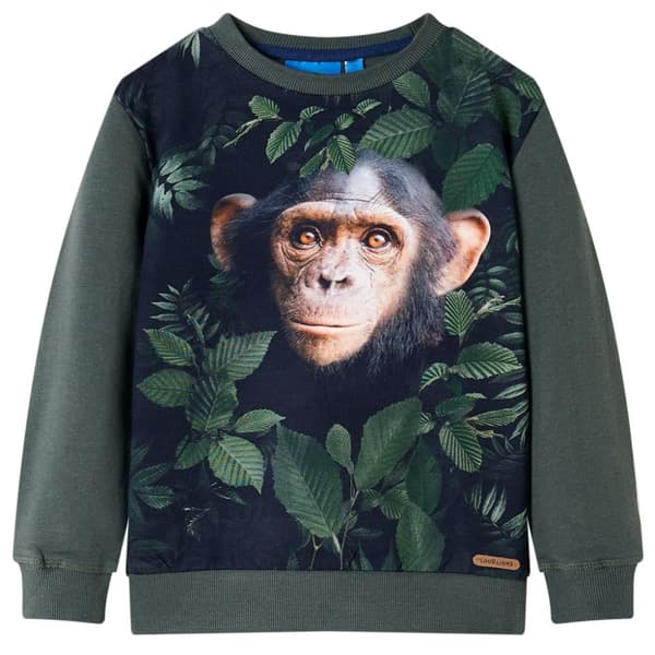 Barntröja mörk khaki 116