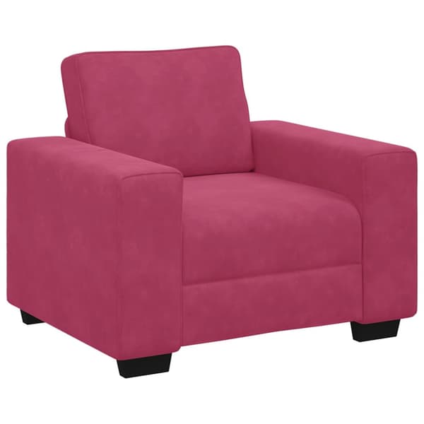Soffstol vinröd 100x77x82 cm sammet