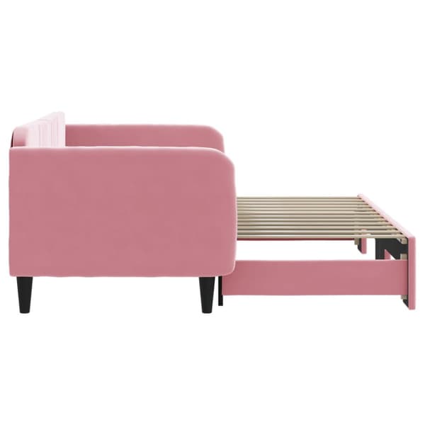 Dagbädd utdragbar rosa 90x200 cm sammet