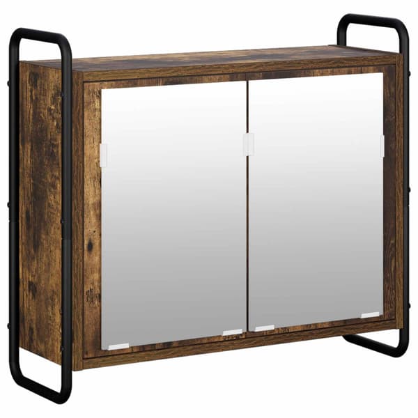 Badrumsskåpsset 3 st Rökt ek 40 x 36 x 99,5 cm Konstruerat trä