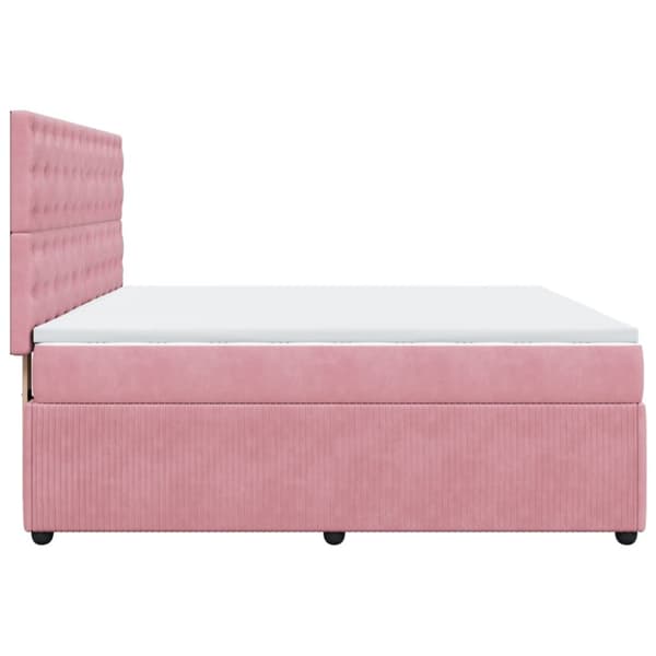 Ramsäng med madrass rosa 180x200 cm sammet