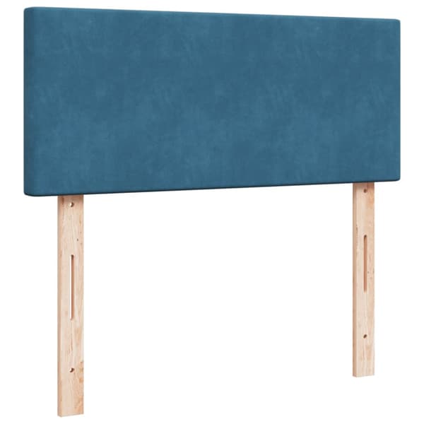 Ramsäng med madrass mörkblå 120x200 cm sammet