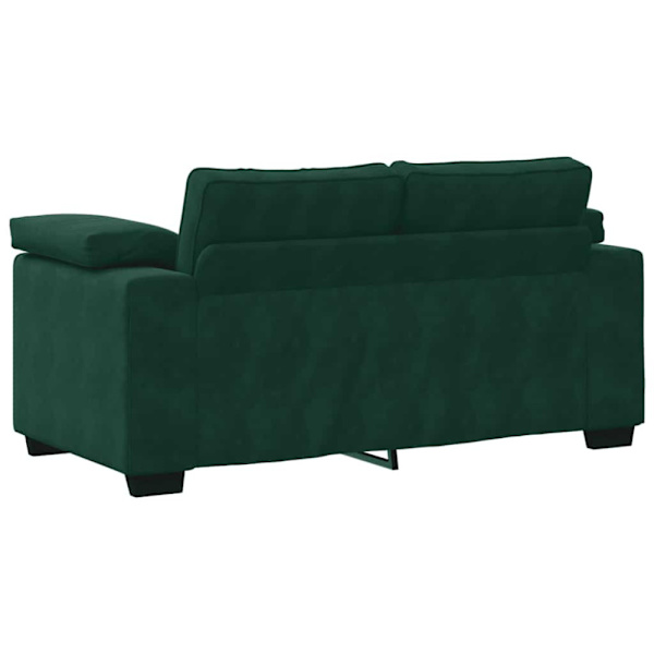 Tvåsitssoffa mörkgrön 160x77x82 cm sammet