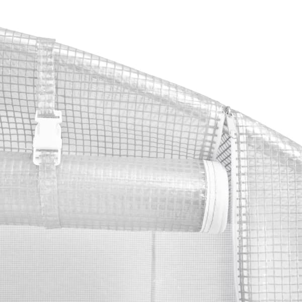 Växthus med stålram vit 40 m² 8x5x2,3 m