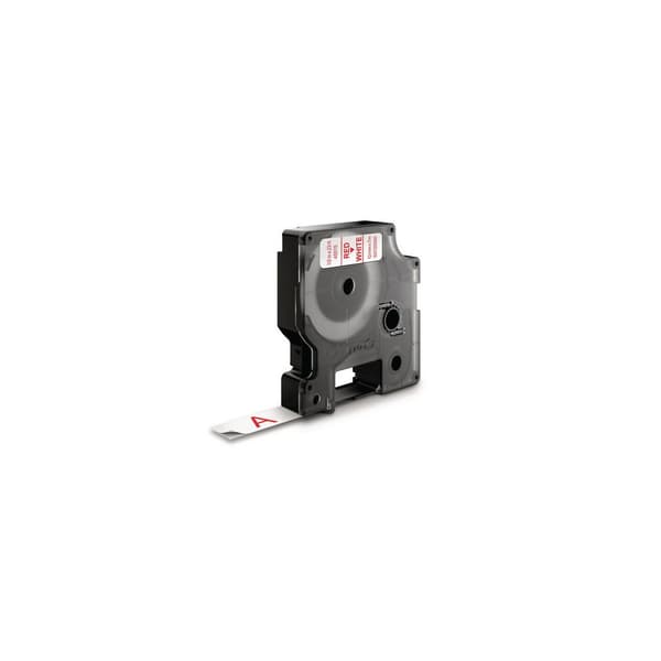 Tape DYMO D1 12mm röd på vit
