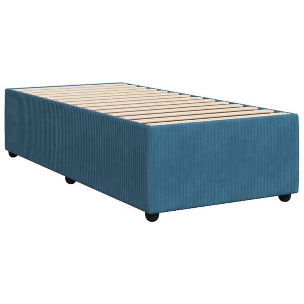 Kontinentalsäng med madrass Blå 100 x 200 cm Sammet