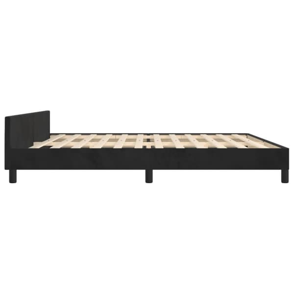 Sängram utan madrass svart 200x200 cm sammet