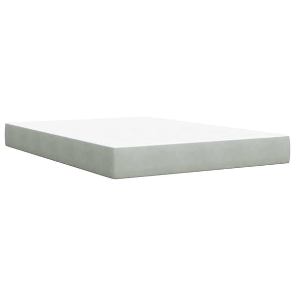 Boxspring säng med madrass och LED Ljusgrå 160 x 200 cm Sammet