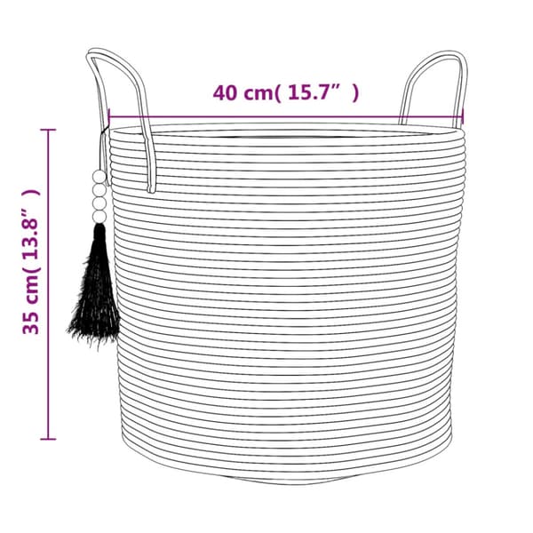 Förvaringskorg vit Ø40x35 cm bomull