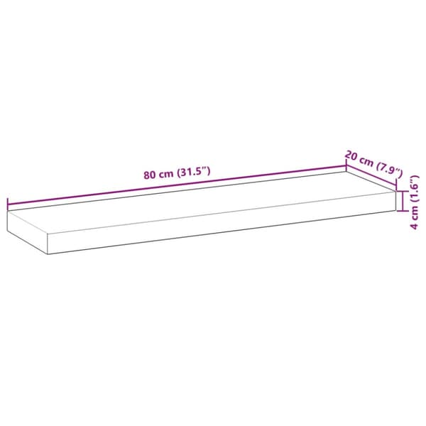 Bordsskiva 80x20x4 cm rektangulär massiv akacia