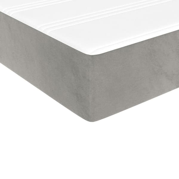 Ramsäng med madrass ljusgrå 200x200 cm sammet