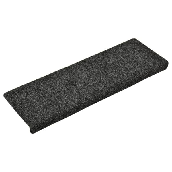Trappmattor självhäftande 15 st 65x21x4 cm mörkgrå rektangulär kant
