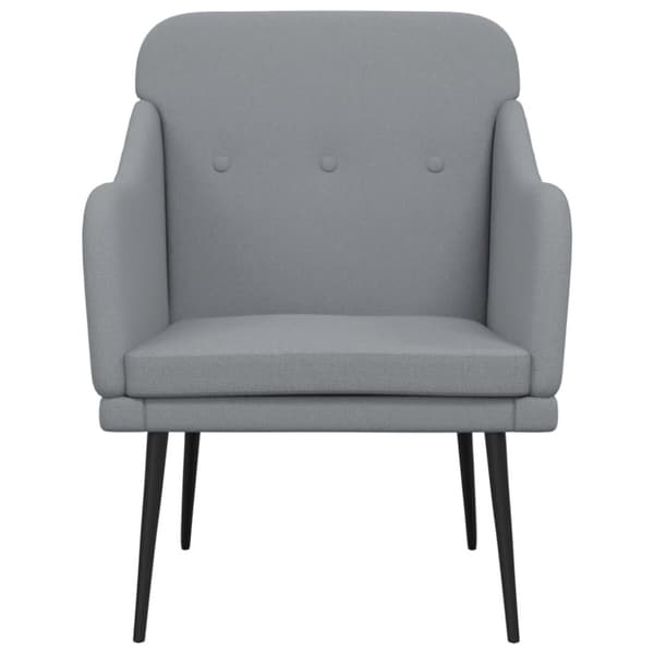 Fåtölj ljusgrå 63x76x80 cm tyg