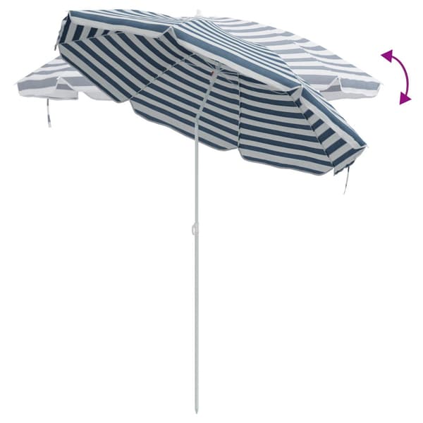 Trädgårdsparasol 263 x 263 x 272 cm 170T polyester Blå och Vit