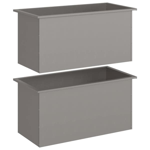 Odlingslåda med LED 2 st Rostig 50 x 100 x 48 cm