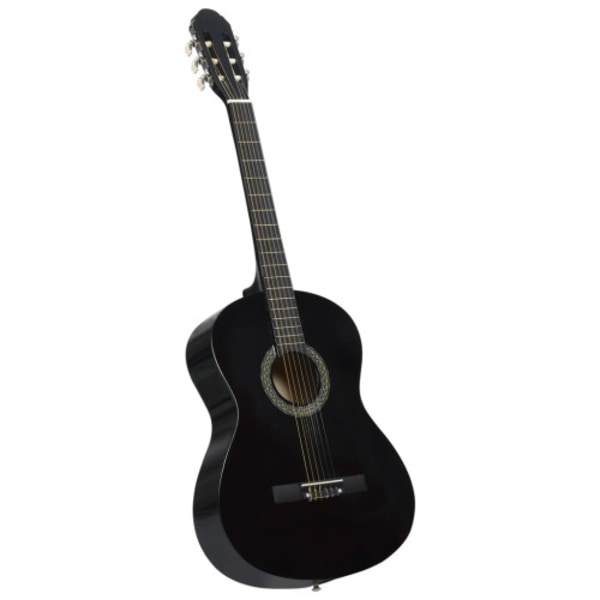 Gitarr för nybörjare klassisk svart 4/4 39" amerikansk lind