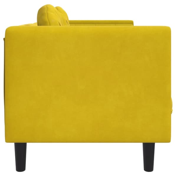 Soffa med kuddar 2-sits gul sammet