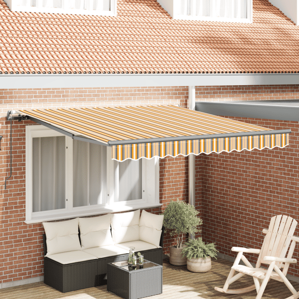 Utfällbar markis Flerfärgsdesign 350 x 250 cm