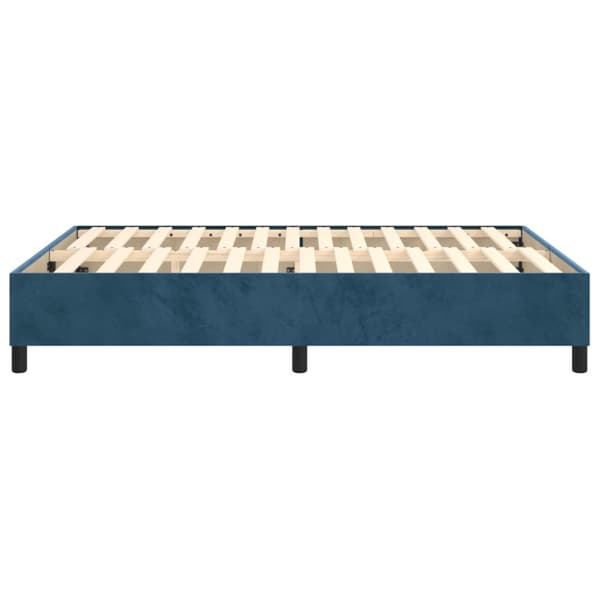 Boxspring-sängram mörkblå 140x200 cm sammet