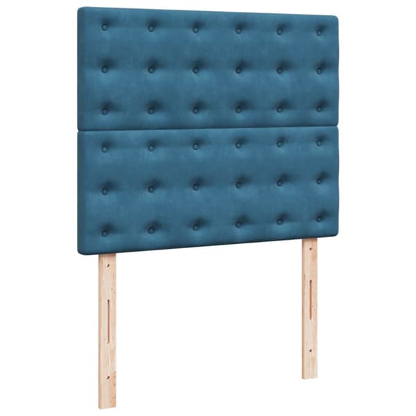Ramsäng med madrass blå 120x190 cm sammet