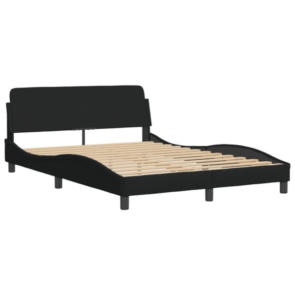Bed Frame without Mattress "Hvar" Black 140x190 cm Fabric