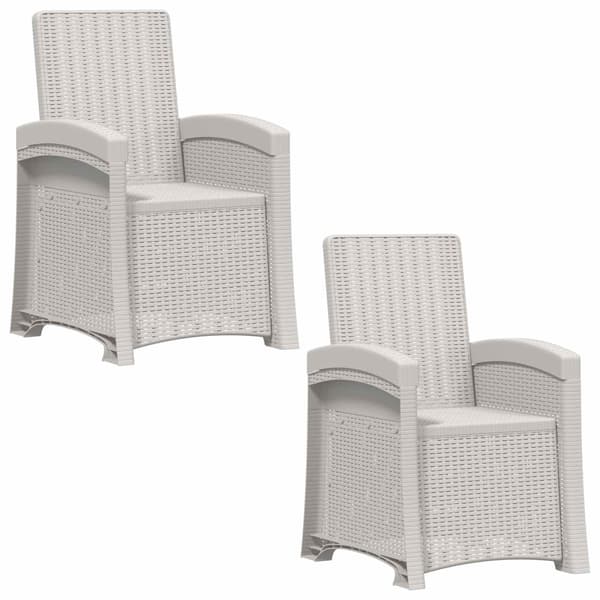 Reclining gardenstol i rottinglook 2 pcs Vit PP