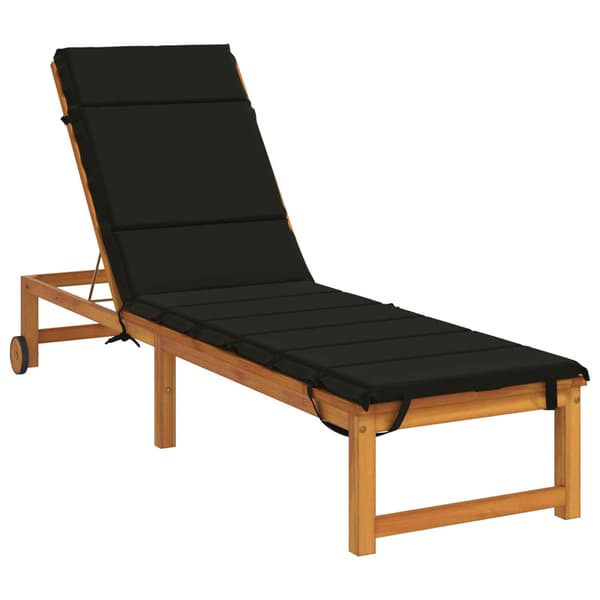 Solstol Kudde GEMERT 100% Polyester Svart 200 x 60 x 3 cm