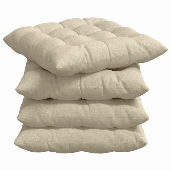 Sittkuddar 4 pcs Kräm 40 x 40 x 6 cm tyg