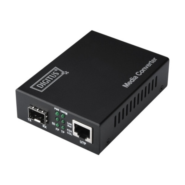 DIGITUS DN-82130 - fibermediekonverterare - 10Mb LAN, 100Mb LAN, 1GbE