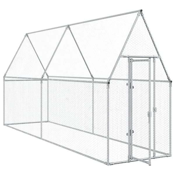 Hönsbur silver 400x100x190 cm galvaniserat stål